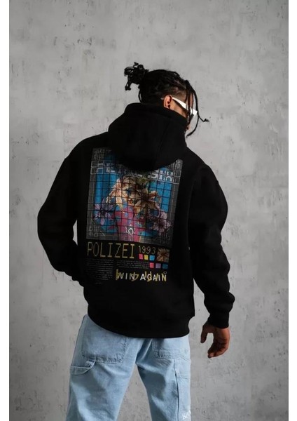 Erkek Patel Six Baskılı Kapüşonlu Sweat - Siyah fiyatları