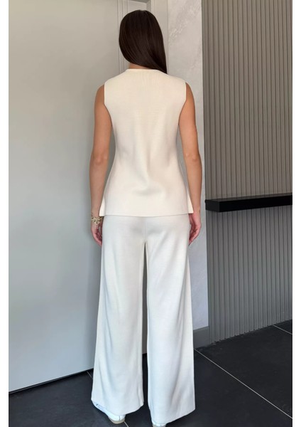 Kadın Taş Işlemeli Triko Pantolon Yelek Ikili Takım P-00018359 fırsatları