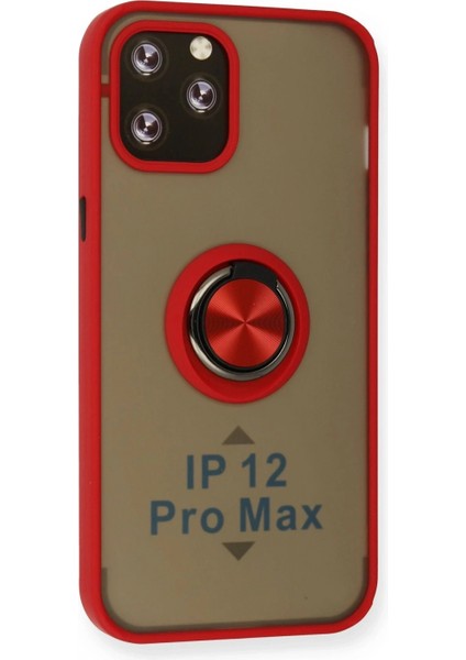iPhone 12 Pro Max Kılıf Montreal Yüzüklü Silikon Kapak - Kırmızı fiyatları