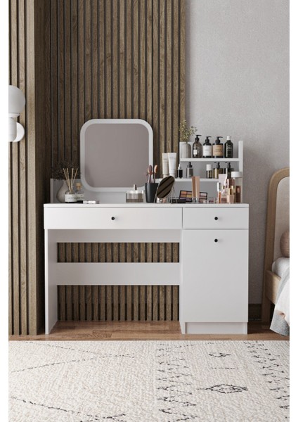 Harmony Iki Çekmeceli Makyaj Masası (Kare Aynalı)