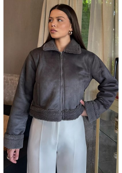 Içi Peluşlu Kadın Nubuk Mont P-00018395