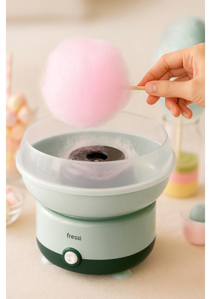 Paslanmaz Çelik Pamuk Şeker Makinesi 500W, Renkli ve Şık Tasarım