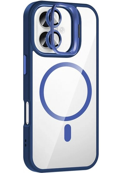 Apple iPhone 16 Remim Lensli Magsafe Standlı Kapak - Lacivert