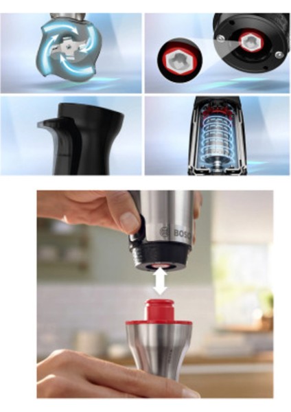 Güçlü 1200 W Paslanmaz Çelik El Blenderı, Ergonomik Tasarım, Şık Gri Renk fırsatları