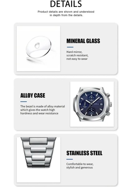 Business Class Full Fonksiyon Aktif Çelik Erkek Kol Saati indirimleri