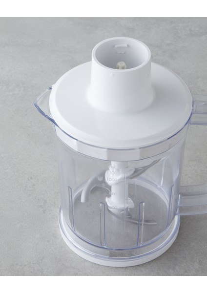 4 Bıçaklı Mini Blender Seti 1500W Beyaz-Krom, Güçlü ve Şık Tasarım