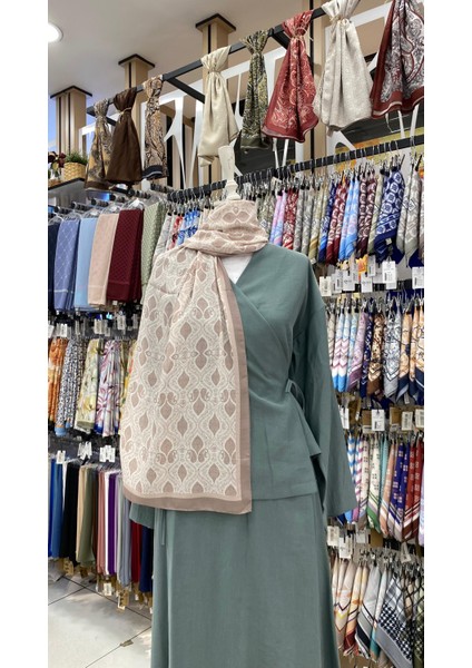 Etnik Desen Şal Krem