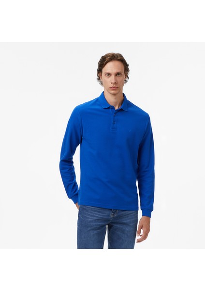 Erkek Mavi Classic Fit Uzun Kollu Polo Yaka T-Shirt K57351T.40P