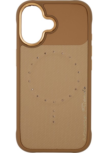 iPhone 17 Uyumlu Magsafe Özellikli Keten Kumaş Taş Detaylı Magnetic Fashion Kılıf 14