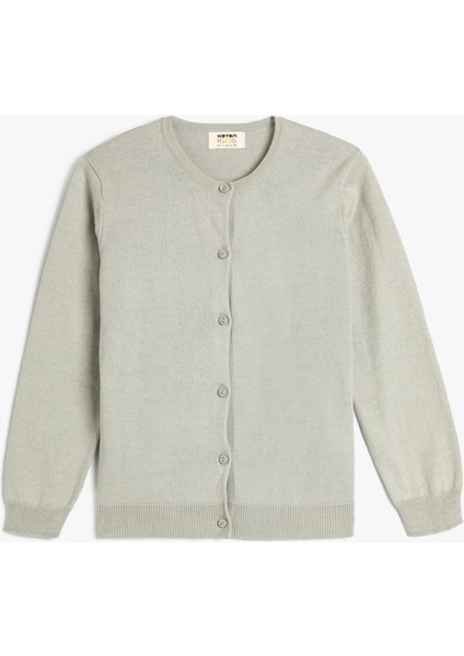 Basic Triko Hırka Yuvarlak Yaka Düğmeli Uzun Kollu fiyatları