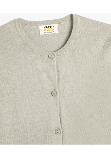 Basic Triko Hırka Yuvarlak Yaka Düğmeli Uzun Kollu fırsatları