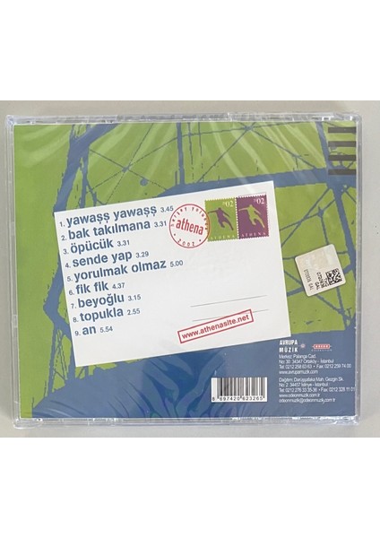 Athena Herşey Yolunda CD (Jelatininde Sıfır Orijnal 2002 Dönem Baskı Cd) fiyatları