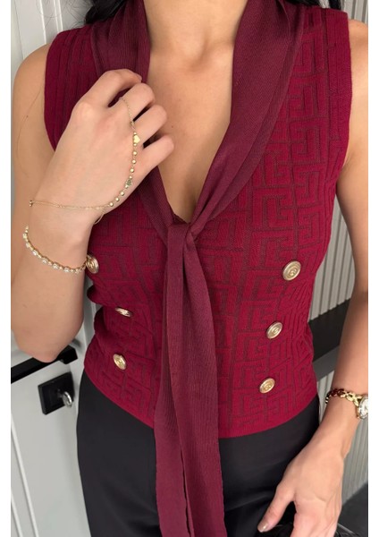 Ön Bağlamalı Triko Yelek P-00018222 modelleri