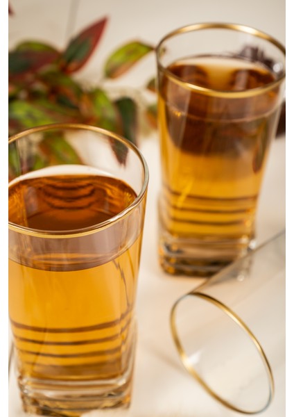 Yaldızlı 6'lı Uzun Kahve Yanı Su Bardağı Seti, 335 Cc, Şık ve Zarif Tasarım fiyatları