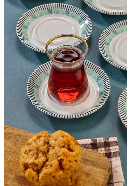 6'lı Porselen Çay Tabağı, Alaçatı Desenli, Beyaz, 12,5 cm fiyatları