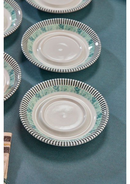 6'lı Porselen Çay Tabağı, Alaçatı Desenli, Beyaz, 12,5 cm modelleri