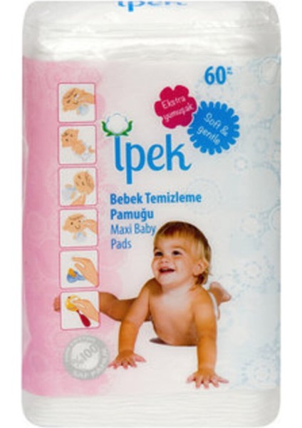 Ipek Maxi Bebek Temizleme Pamuğu 60 Lı 3 Paket