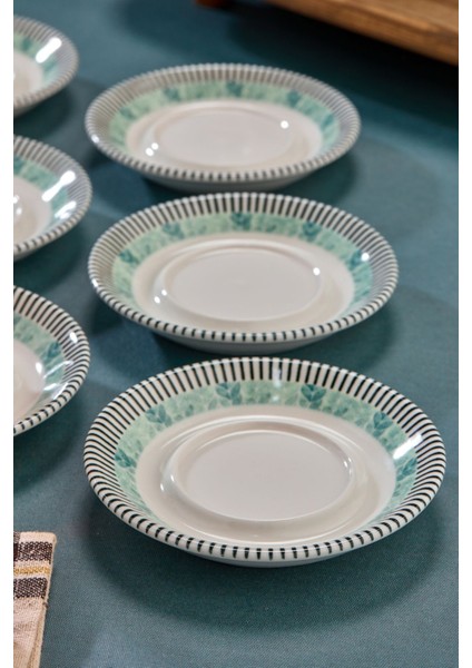 6'lı Porselen Çay Tabağı, Alaçatı Desenli, Beyaz, 12,5 cm fırsatları