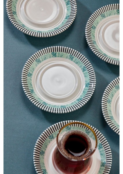 6'lı Porselen Çay Tabağı, Alaçatı Desenli, Beyaz, 12,5 cm indirimleri