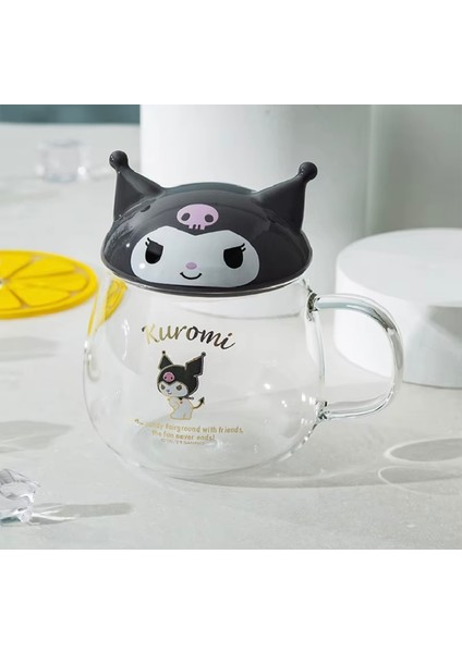 Sevimli Karikatür Cam Bardak, Kapaklı, Şeffaf, Kabarcık Detaylı, Çay, Ev, Süt Kullanımı Için