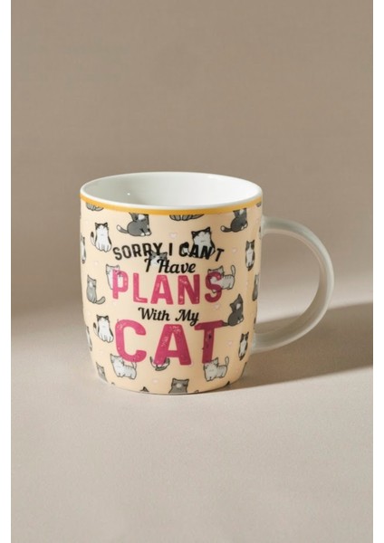 Renkli Kedi Motifli 360 ml Seramik Kupa, Sevimli ve Şık Tasarım modelleri