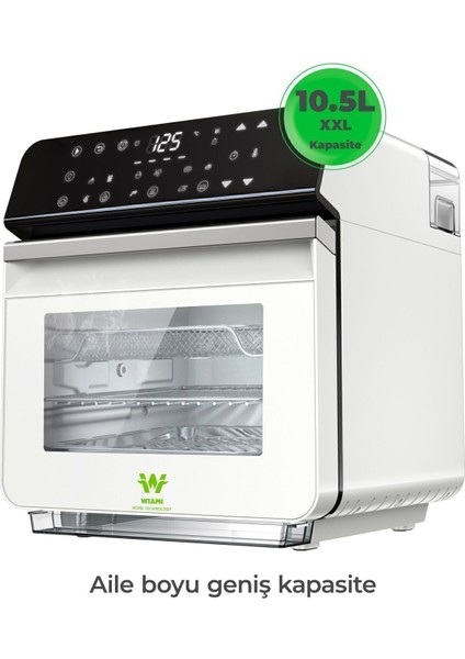 10.5l Buharlı Airfryer, Sağlıklı ve Modern Beyaz Tasarım, Hızlı ve Kolay Pişirme modelleri