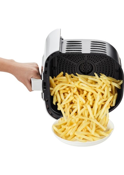 6,5 Lt Dokunmatik Ekranlı Yağsız Fritöz, 1800W, Beyaz