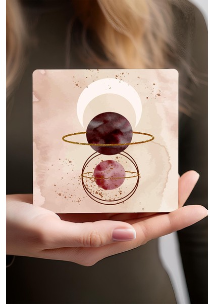 Dört Parça 10X10CM Beyaz Taş Bardak Altlığı Seti, Şık ve Modern Tasarım fırsatları