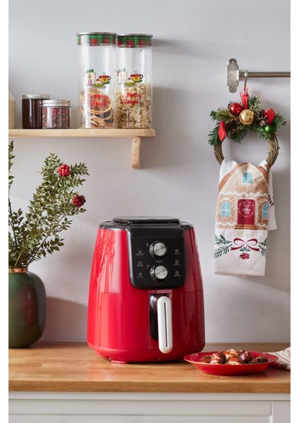 Kırmızı Airfryer Manuel Xl, 4 Kişilik, Sağlıklı ve Pratik Pişirme Cihazı fırsatları