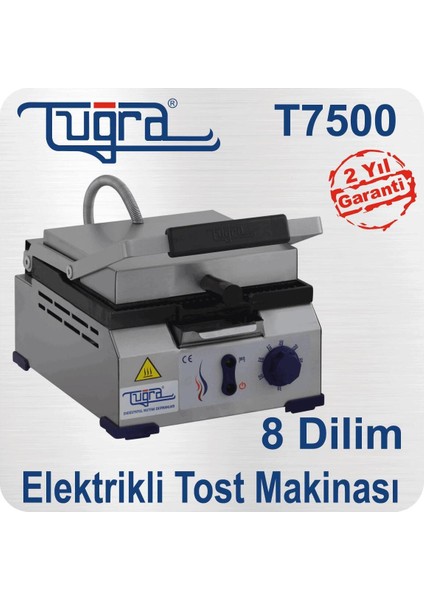 Gri Elektrikli Tost Makinesi, 8 Dilimlik, Şık ve Pratik Tasarım