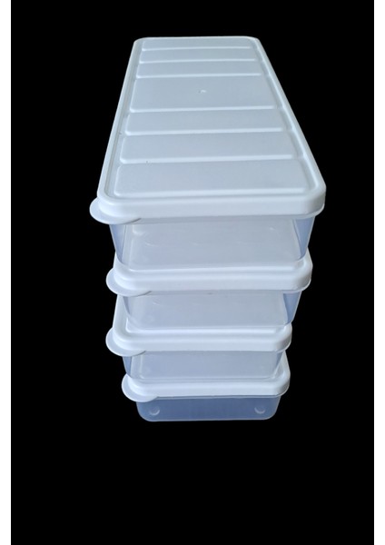 4'lü Mikrodalga ve Dondurucu Uyumlu Beyaz Saklama Kabı Seti