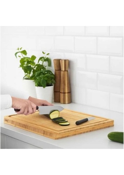 Yeşil Kesme Tahtası 28X36 cm 2'li Set ve Gri Bıçak Seti 2'li Paket indirimleri