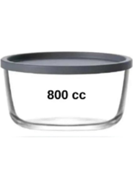 Set 3 Adet 800 cc Yuvarlak Saklama Kabı, Antrasit Kapaklı, Şık ve Kullanışlı. fırsatları