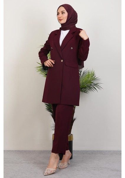 Blazer Ceket Takım Mürdüm modelleri