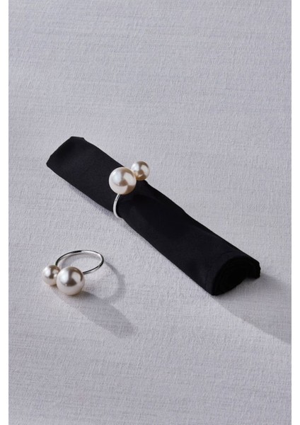 Iki Adet Şık Gümüş Peçete Yüzüğü, Zarif ve Kullanışlı Ev Dekoru Aksesuarı