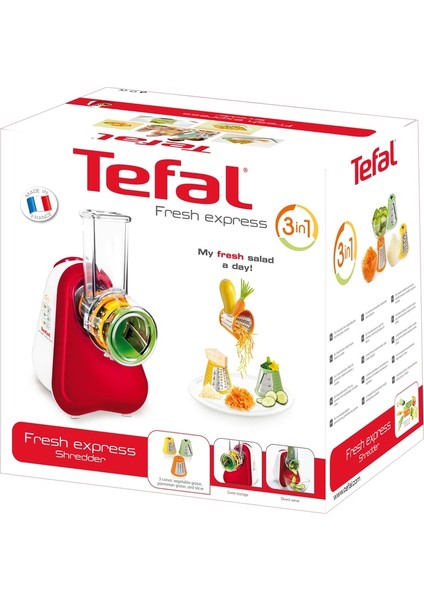 3'ü 1 Arada 200W Meyve ve Sebze Rende Doğrayıcı Kırmızı