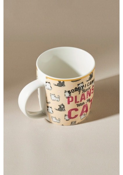 Renkli Kedi Temalı 360 ml Seramik Kupa, Şık ve Neşeli Tasarım fiyatları