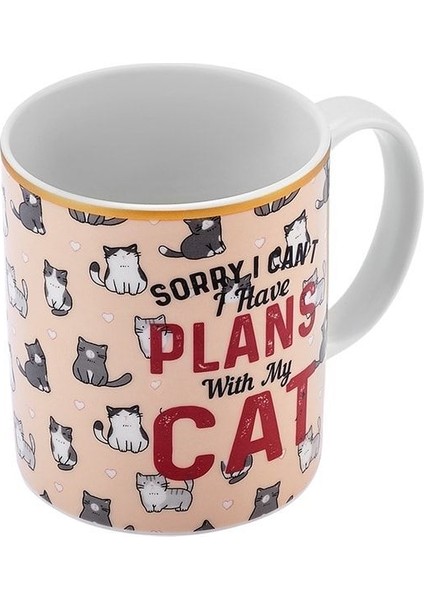 Renkli Kedi Temalı 360 ml Seramik Kupa, Şık ve Neşeli Tasarım indirimleri