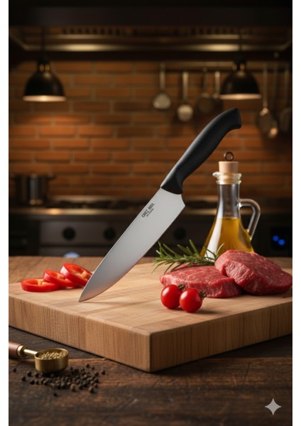 20 cm Paslanmaz Çelik Şef Bıçağı, Üstün Keskinlik ve Dayanıklılık