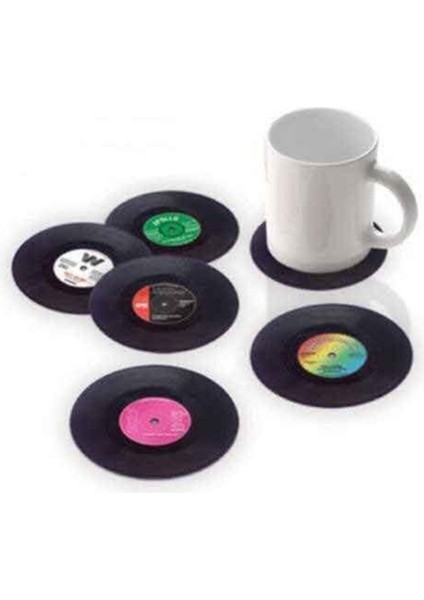 Retro Plak Tarzında Şık Bardak Altlıkları, Klasik ve Modern Uyum Sağlar. fiyatları