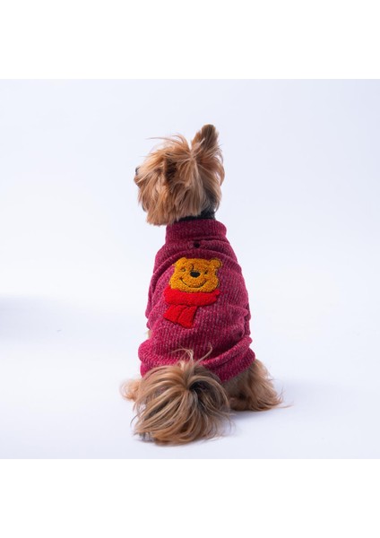 Bordo Pooh's Ashdown Winnie Köpek Sweati Köpek Kıyafeti Kedi Kıyafeti