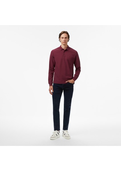 Erkek Bordo Classic Fit Uzun Kollu Polo Yaka T-Shirt K57351T.6BY modelleri