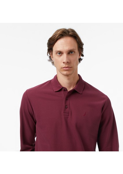 Erkek Bordo Classic Fit Uzun Kollu Polo Yaka T-Shirt K57351T.6BY fırsatları