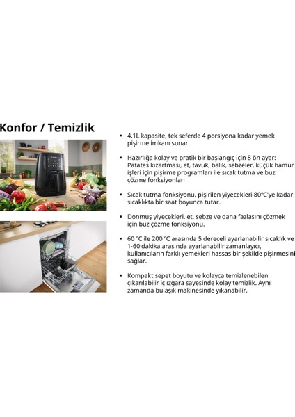 Siyah Air Fryer MAF240B0, Sağlıklı ve Pratik Pişirme Deneyimi fırsatları