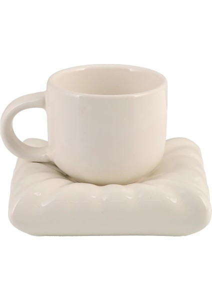Kahve Fincanı Seti, Minderli, 90 Ml, Bej, Şık ve Kullanışlı Takım indirimleri