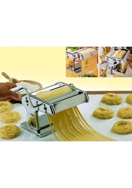 Çelik Erişte ve Makarna Makinası 180 Mm, 3 Fonksiyonlu, Dayanıklı ve Kullanışlı