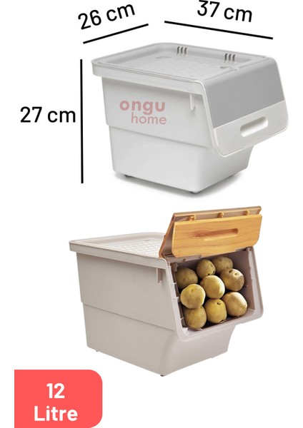 Çok Amaçlı Bambu Sebzelik ve Oyuncak Kutusu, Tekerlekli, 12 Litre fiyatları