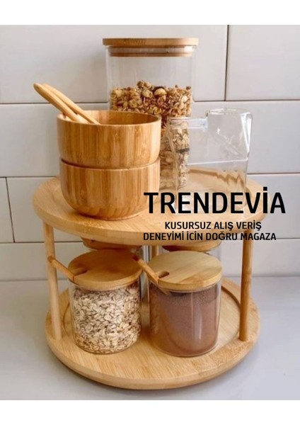 Bambu Döner Sunumluk ve Baharatlık Seti, Şık ve Pratik Kullanım Sağlar