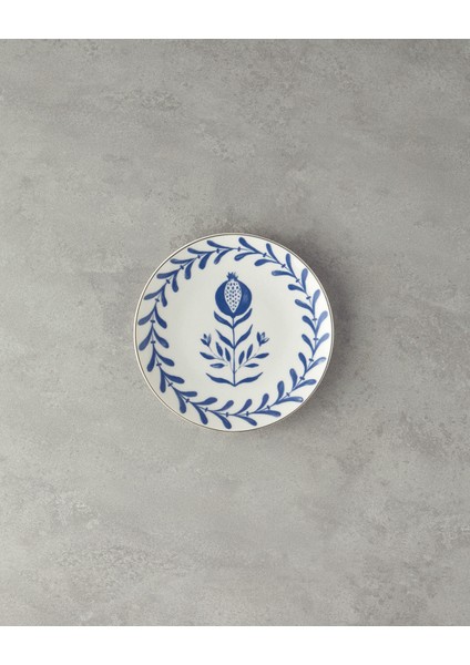 Lacivert ve Beyaz Renkli 20 cm Porselen Pasta Tabağı, Şık ve Kullanışlı Tasarım