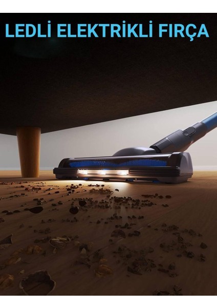 Bej Kablosuz Elektrikli Dikey Süpürge, Hafif ve Güçlü Temizlik Aracı